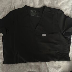 Figs Black Scrub Top